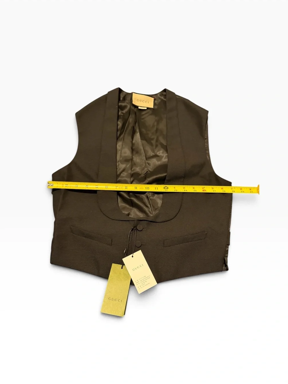 Gucci Men's black cotton & Satin-Trim Vest,NWT,SZ48